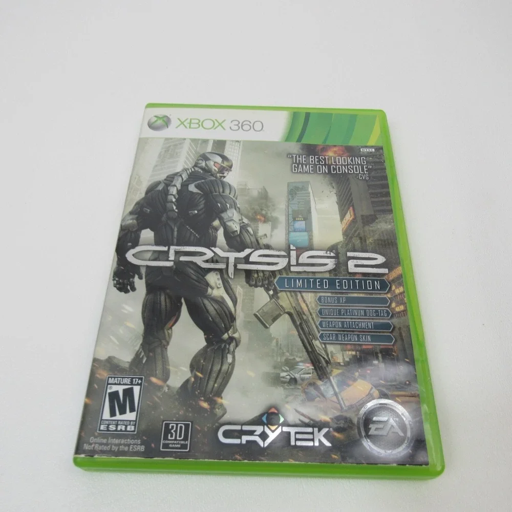 Crysis 2 (Microsoft Xbox‎ 360, 2011) w/ Limited Edition Disc CIB